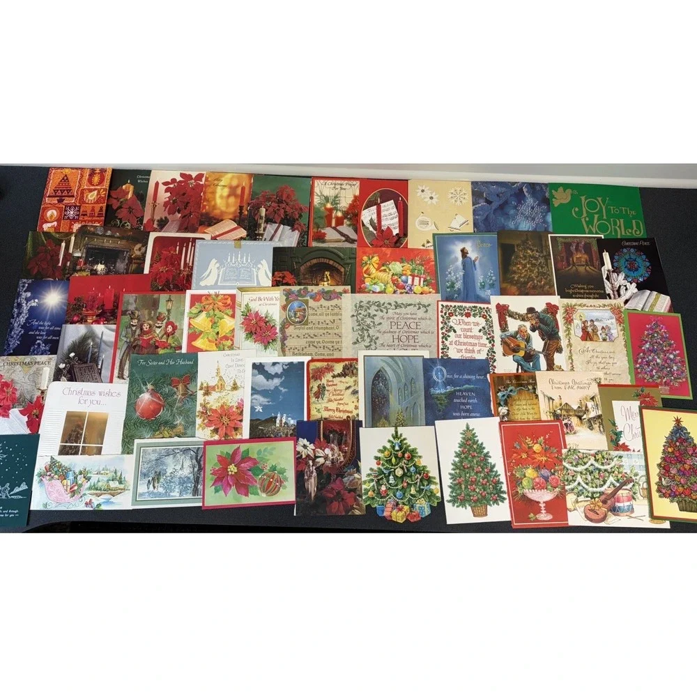 Vintage Christmas Cards Fronts ONLY Traditional Scrapbooking Decoupage Lot 50+
